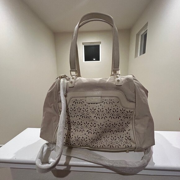 Kipling Nicole Beige/Cream Perforated Satchel Bag - New Condition - Picture 2 of 12